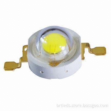 1W High-power LED, Ultra Yellow Color, 590Nm, with Peak Current of 350mA, 40lm